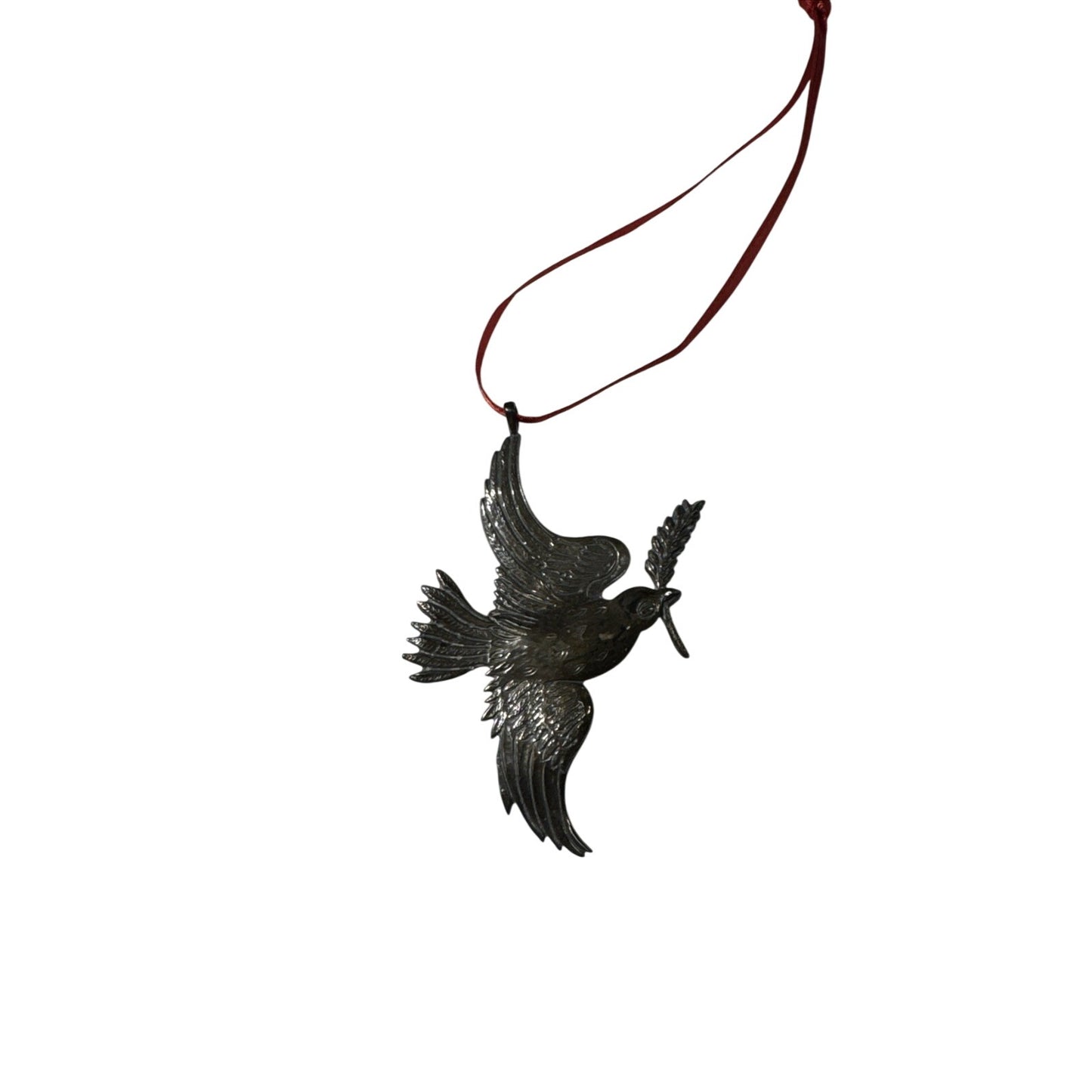 Hand & Hammer Sterling Silver Winged Dove Christmas Ornament With Box