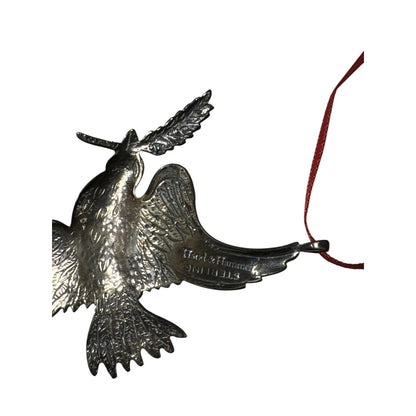 Hand & Hammer Sterling Silver Winged Dove Christmas Ornament With Box
