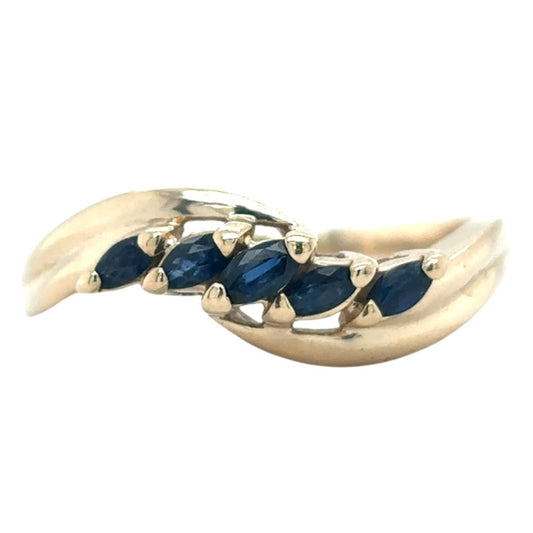 14k Yellow Gold Sapphire Size 10.75 Ring 3.7g