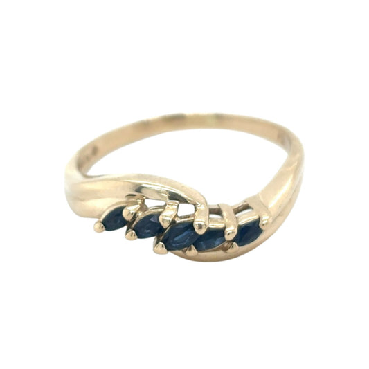 14k Yellow Gold Sapphire Size 10.75 Ring 3.7g