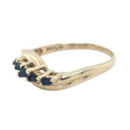 14k Yellow Gold Sapphire Size 10.75 Ring 3.7g