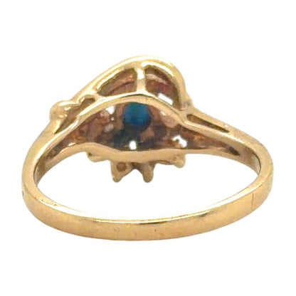 Sapphire & Diamond 14K Yellow Gold Ring 3.0g Size 6.25