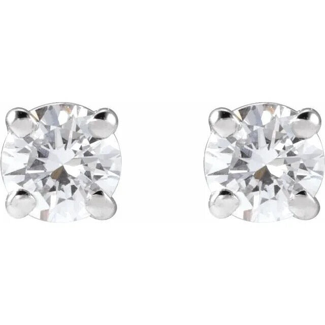 14K White Gold 1/3 CTW Lab-Grown Diamond 4-Prong Stud Earrings