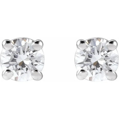14K White Gold 1/3 CTW Lab-Grown Diamond 4-Prong Stud Earrings