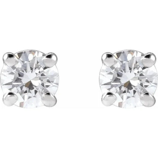 14K White Gold 1/3 CTW Lab-Grown Diamond 4-Prong Stud Earrings