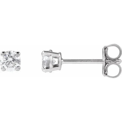 14K White Gold 1/3 CTW Lab-Grown Diamond 4-Prong Stud Earrings