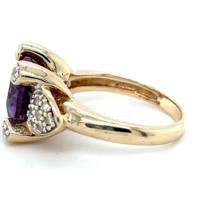 2.75ctw Tanzanite Cluster 10k Yellow Gold Ring 7.7g Size 7