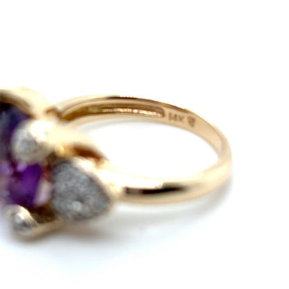 2.75ctw Tanzanite Cluster 10k Yellow Gold Ring 7.7g Size 7