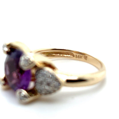 2.75ctw Tanzanite Cluster 10k Yellow Gold Ring 7.7g Size 7