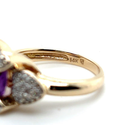 2.75ctw Tanzanite Cluster 10k Yellow Gold Ring 7.7g Size 7