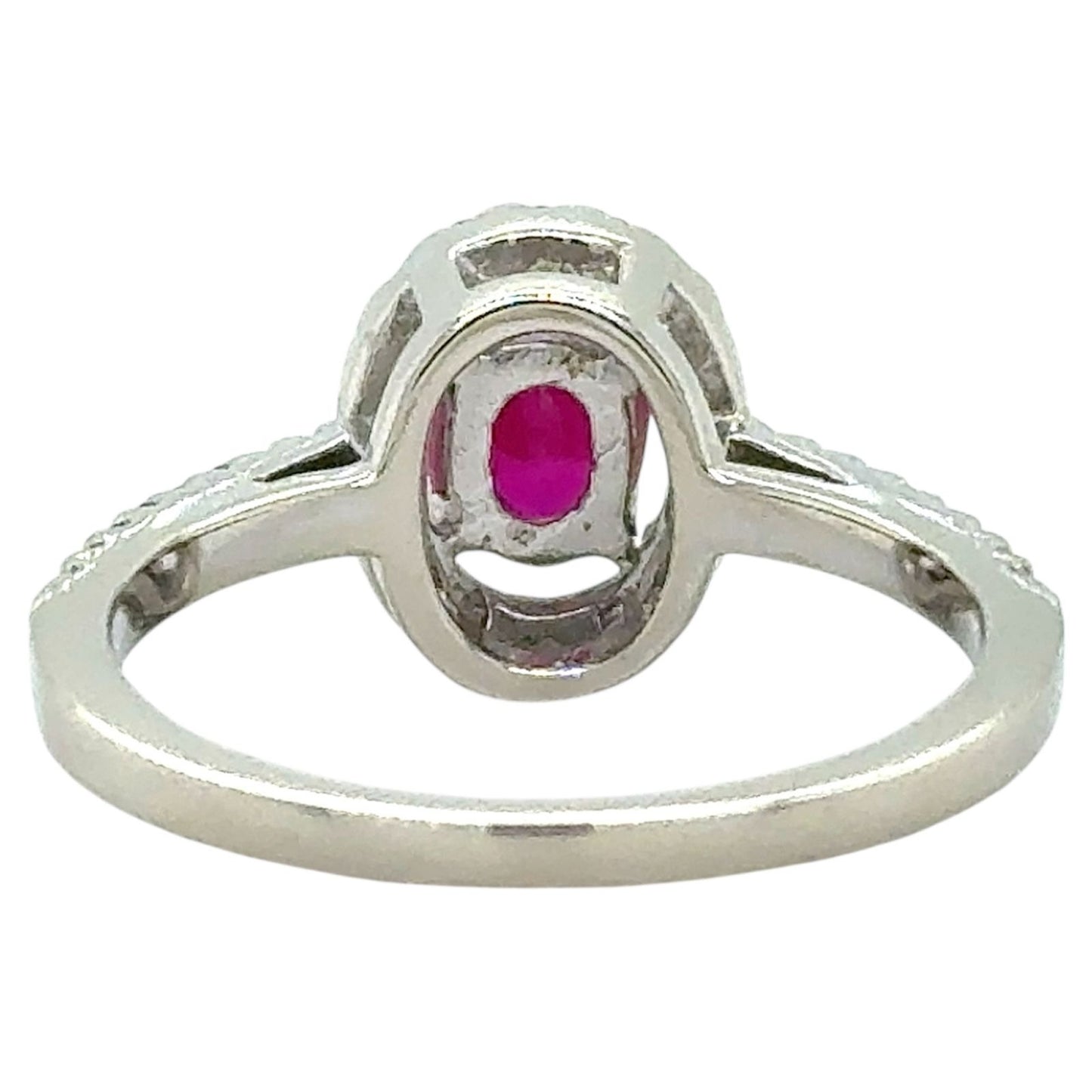 Ruby & Diamond 14k White Gold Ring 3.6g Size 6.75