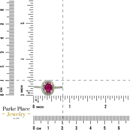 Ruby & Diamond 14k White Gold Ring 3.6g Size 6.75