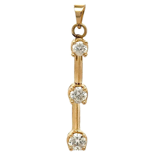 1/2ctw Diamond Three-Stone 14k Yellow Gold Pendant 1.6g