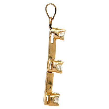 1/2ctw Diamond Three-Stone 14k Yellow Gold Pendant 1.6g