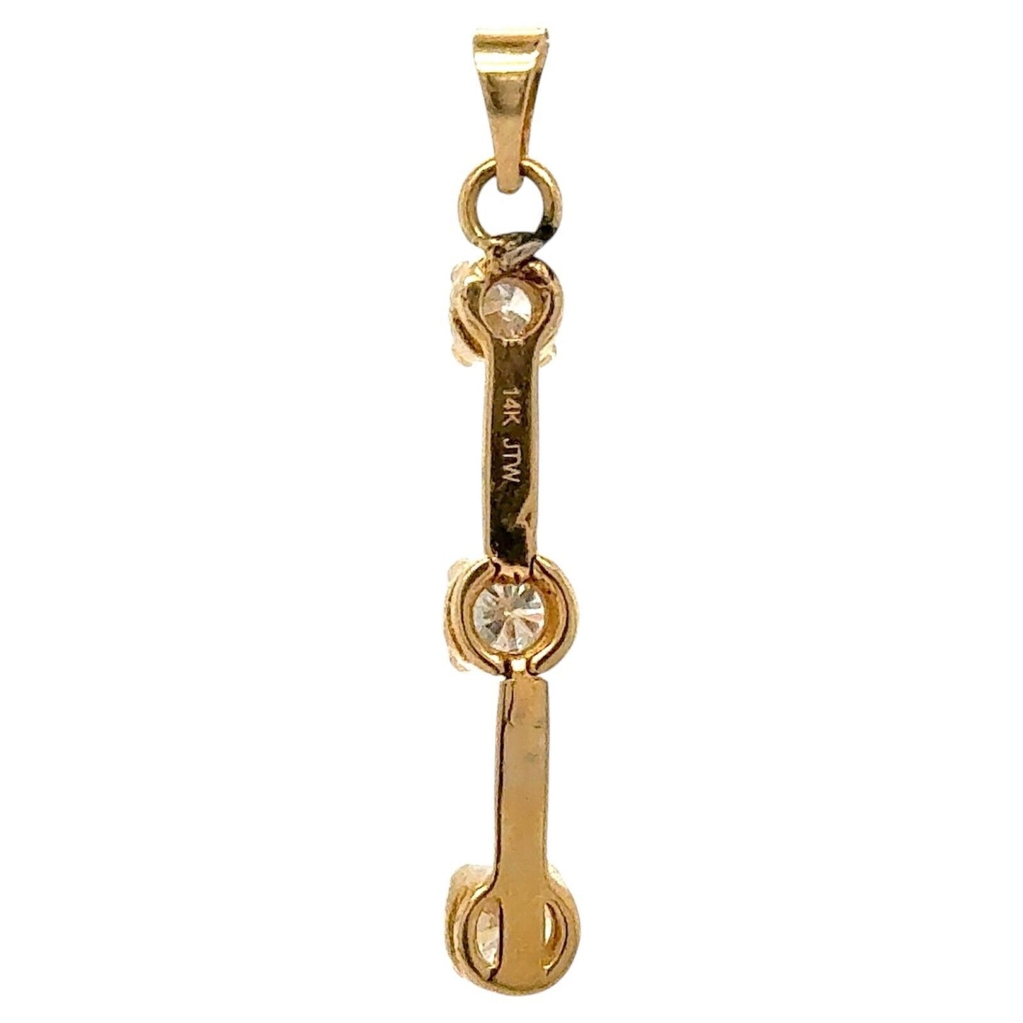 1/2ctw Diamond Three-Stone 14k Yellow Gold Pendant 1.6g