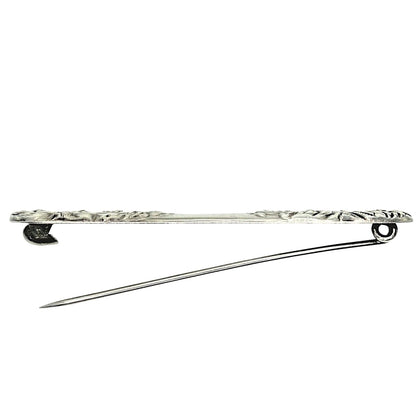 Vintage Sterling Silver Ornate Floral Bar Pin Brooch 3.9g  .925