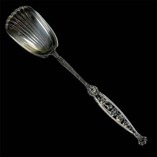 Sugar Spoon GW Shovel Shell 6 3/8" Sterling Silver By Whiting Number 1 Pattern 1885
