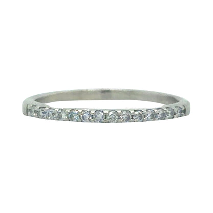 1/15ctw Diamond 14k White Gold Band Ring 1.5g Size 6.25