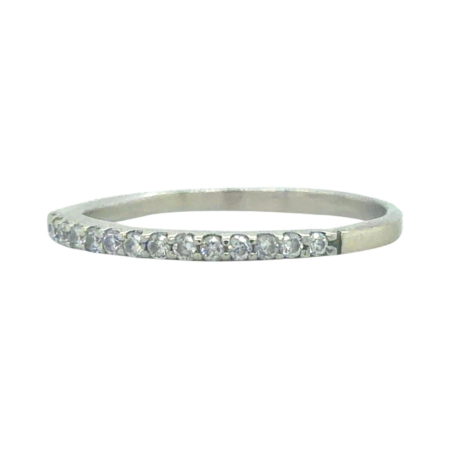 1/15ctw Diamond 14k White Gold Band Ring 1.5g Size 6.25