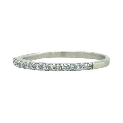 1/15ctw Diamond 14k White Gold Band Ring 1.5g Size 6.25