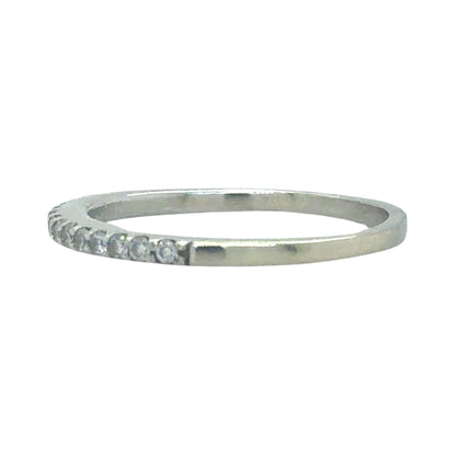 1/15ctw Diamond 14k White Gold Band Ring 1.5g Size 6.25