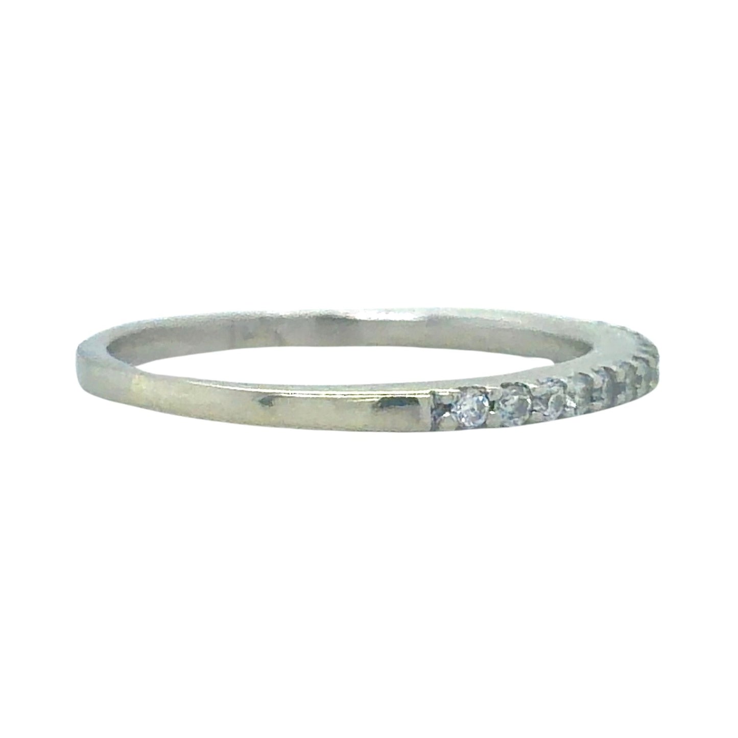 1/15ctw Diamond 14k White Gold Band Ring 1.5g Size 6.25