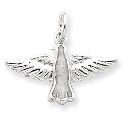 Enameled Holy Spirit Pendant Solid .925 Sterling Silver Charm