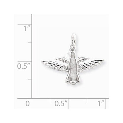 Enameled Holy Spirit Pendant Solid .925 Sterling Silver Charm