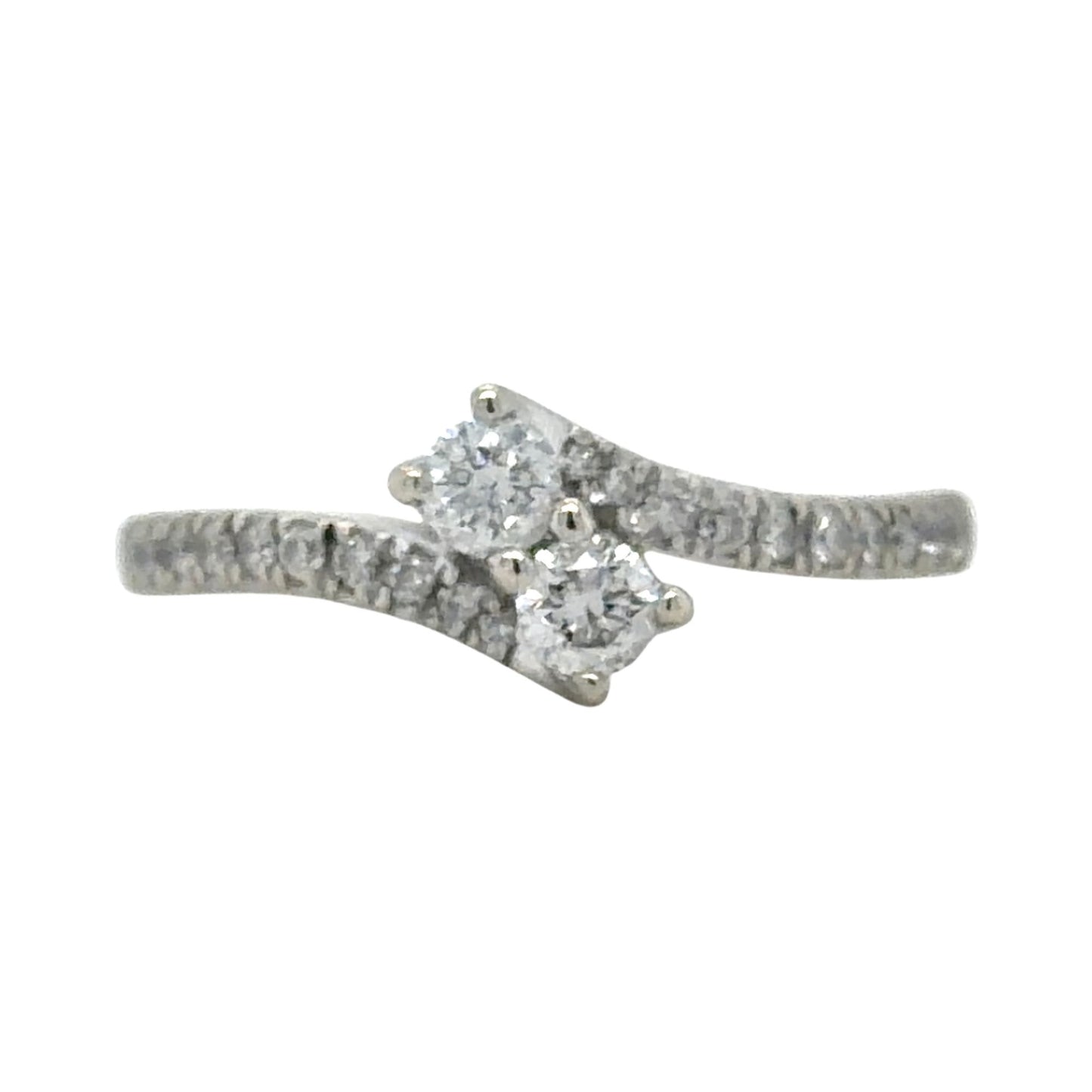 Ever Us 1/2ctw Diamond Two-Stone 14k White Gold Ring 3.2g Size 6.5
