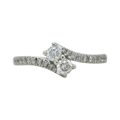 Ever Us 1/2ctw Diamond Two-Stone 14k White Gold Ring 3.2g Size 6.5