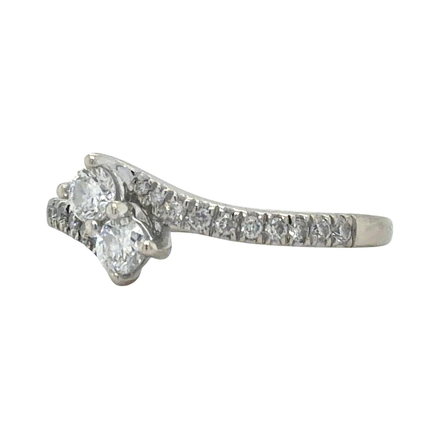 Ever Us 1/2ctw Diamond Two-Stone 14k White Gold Ring 3.2g Size 6.5