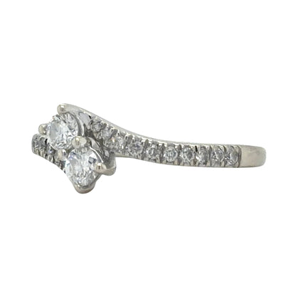 Ever Us 1/2ctw Diamond Two-Stone 14k White Gold Ring 3.2g Size 6.5