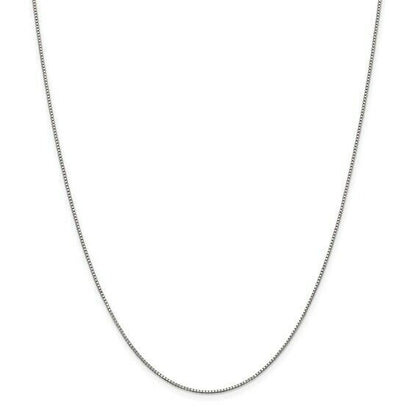 Sterling Silver Rhodium-plated .9mm Box 18 inch Chain + 2 inch extention