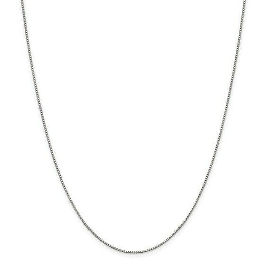 Sterling Silver Rhodium-plated .9mm Box 18 inch Chain + 2 inch extention