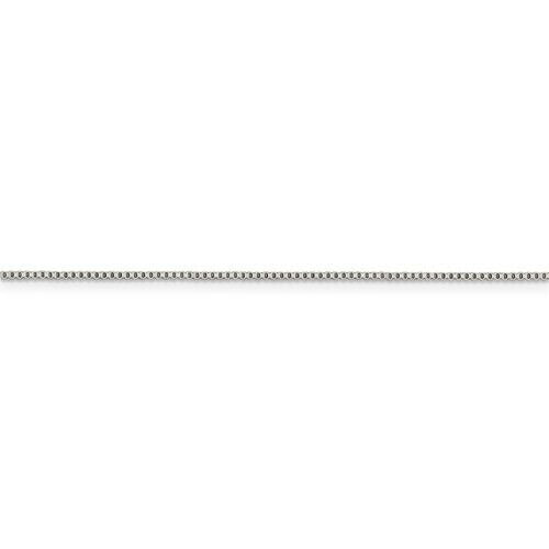Sterling Silver Rhodium-plated .9mm Box 18 inch Chain + 2 inch extention