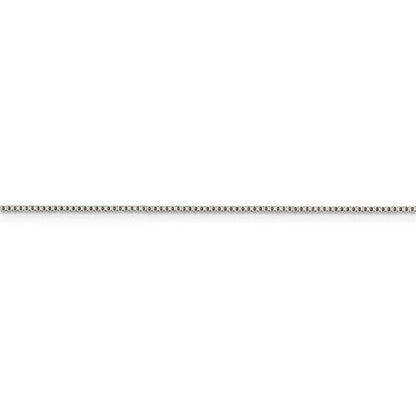 Sterling Silver Rhodium-plated .9mm Box 18 inch Chain + 2 inch extention