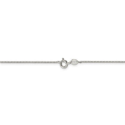 Sterling Silver Rhodium-plated .9mm Box 18 inch Chain + 2 inch extention