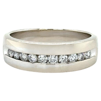 1ctw Diamond Band 14k White Gold Ring 9.2g Size 11.25