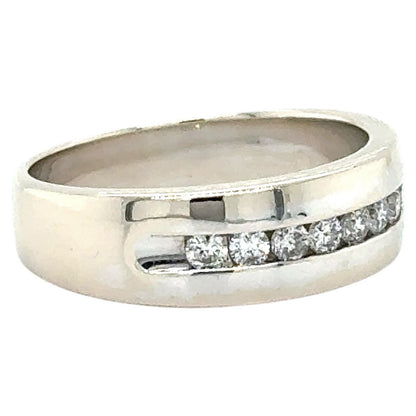 1ctw Diamond Band 14k White Gold Ring 9.2g Size 11.25