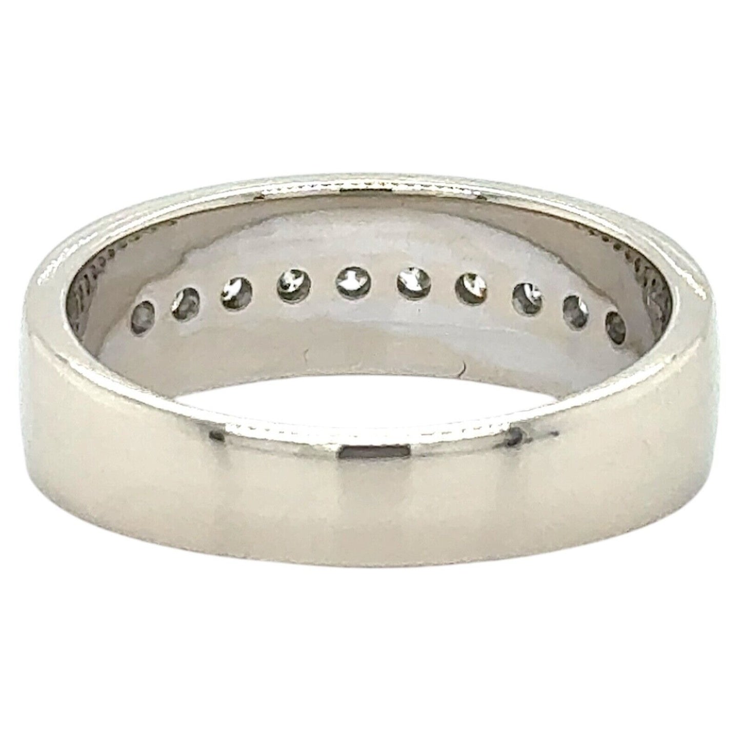 1ctw Diamond Band 14k White Gold Ring 9.2g Size 11.25