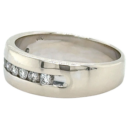 1ctw Diamond Band 14k White Gold Ring 9.2g Size 11.25