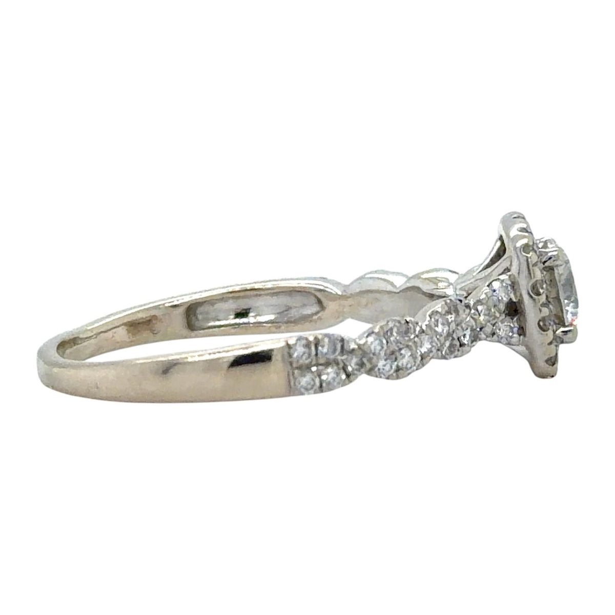 3/4ctw Lab-Grown Diamonds 14k White Gold Halo Engagement Ring 3g Size 9