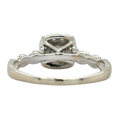 3/4ctw Lab-Grown Diamonds 14k White Gold Halo Engagement Ring 3g Size 9