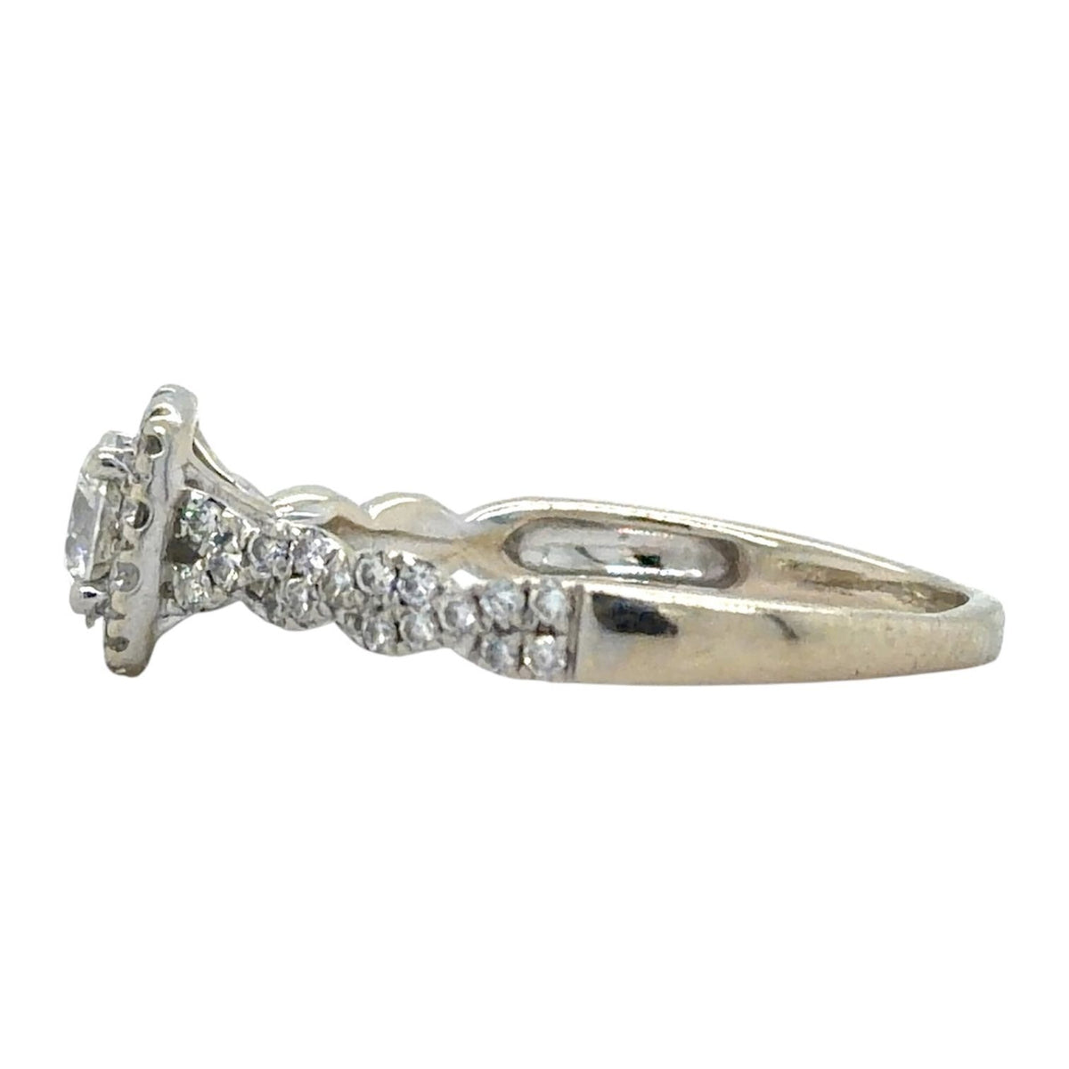 3/4ctw Lab-Grown Diamonds 14k White Gold Halo Engagement Ring 3g Size 9