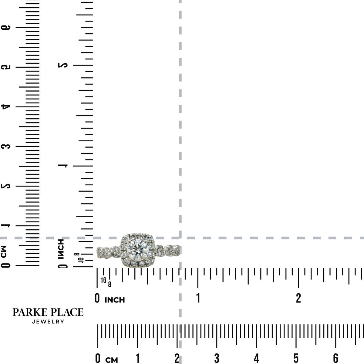 3/4ctw Lab-Grown Diamonds 14k White Gold Halo Engagement Ring 3g Size 9