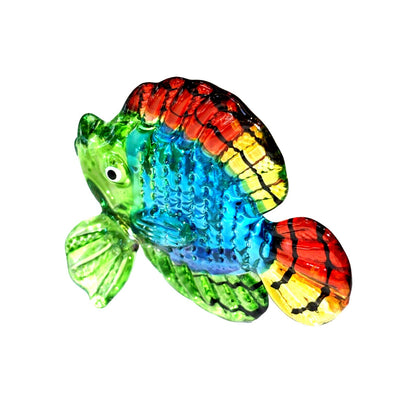 Hand Blown Multicolor Glass Butterflyfish Figurine - 2½" Long 2⅛" High 1" Wide - Vibrant Decor Accent