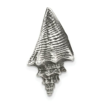 Sterling Silver 3-D Antiqued Shell Slide