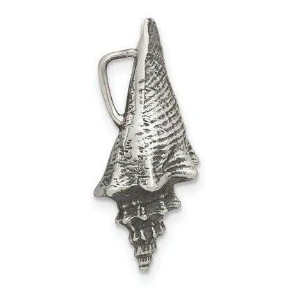 Sterling Silver 3-D Antiqued Shell Slide