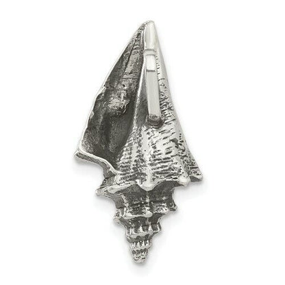 Sterling Silver 3-D Antiqued Shell Slide
