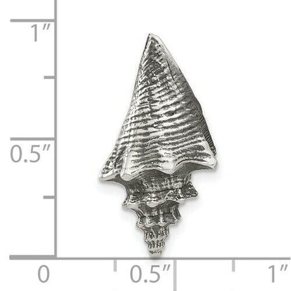Sterling Silver 3-D Antiqued Shell Slide